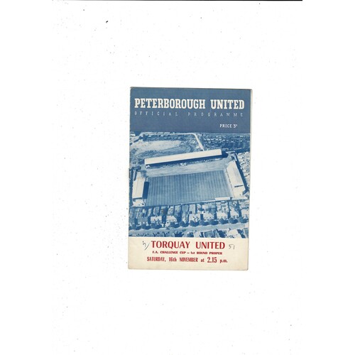Peterborough United v Torquay United FA Cup Football Programme 1957/58