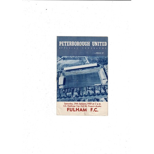 Peterborough United v Fulham FA Cup Replay Football Programme 1958/59