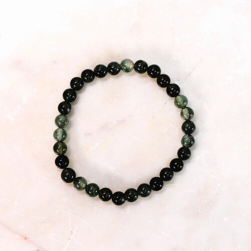 Moss Agate Beaded Bracelet