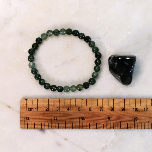 Moss Agate Beaded Bracelet