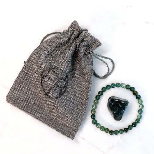 Moss Agate Beaded Bracelet