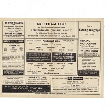Peterborough United v Kidderminster Harriers FA Cup Football Programme 1965/66