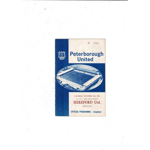 Peterborough United v Hereford United FA Cup Football Programme 1966/67