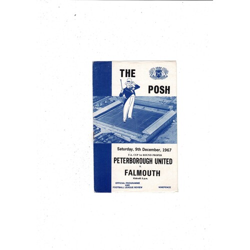 Peterborough United v Falmouth FA Cup Football Programme 1967/68