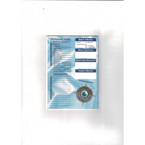 Pickering Town v Ashington FA Cup Football Programme 2005/06