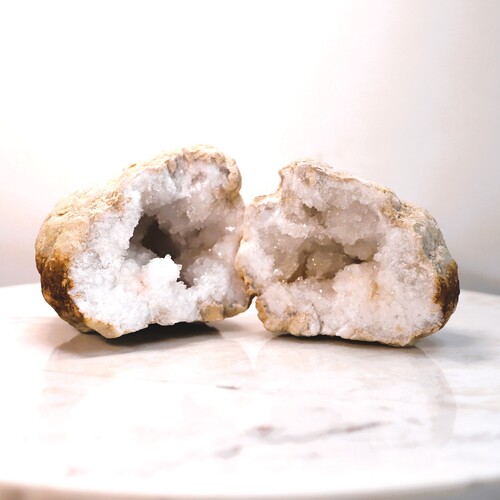 Quartz Geode Caves (2 halves)
