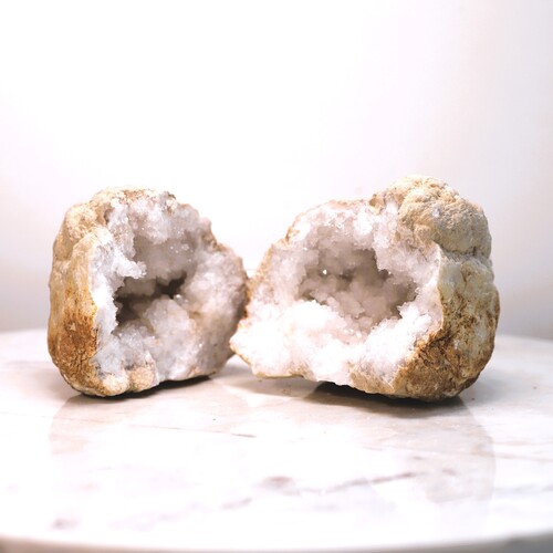 Quartz Geode Caves (2 halves)