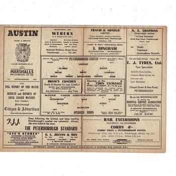 Peterborough United v Ipswich Town FA Cup Football Programme 1955/56