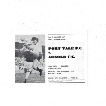 Port Vale v Arnold FA Cup Football Programme 1977/78