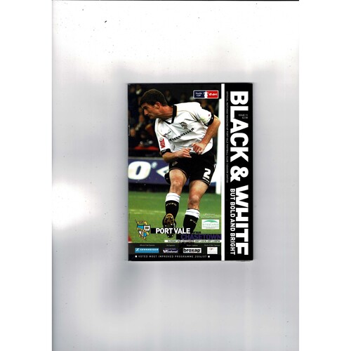 Port Vale v Chasetown FA Cup Football Programme 2007/08