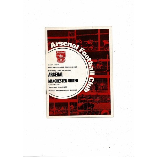 1969/70 Arsenal v Manchester United Football Programme