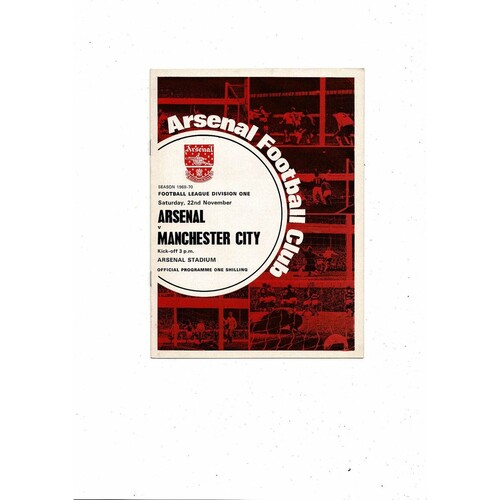 1969/70 Arsenal v Manchester City Football Programme