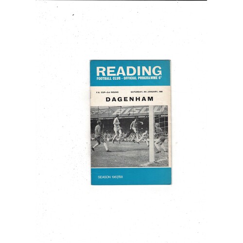 Reading v Dagenham FA Cup Football Programme 1967/68 + League Review