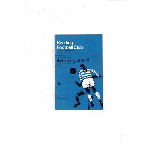 Reading v Bishops Stortford FA Cup Football Programme 1970/71 + League Review