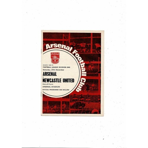 1969/70 Arsenal v Newcastle United Football Programme