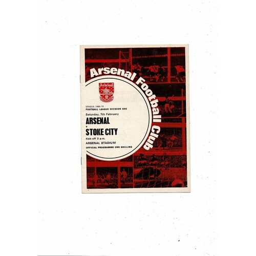1969/70 Arsenal v Stoke City Football Programme