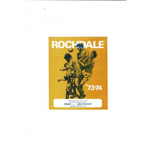 Rochdale v Grantham FA Cup Replay Football Programme 1973/74