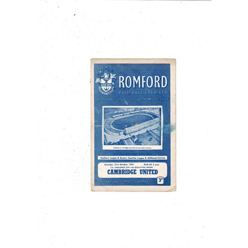 Romford v Cambridge United FA Cup Football Programme 1961/62