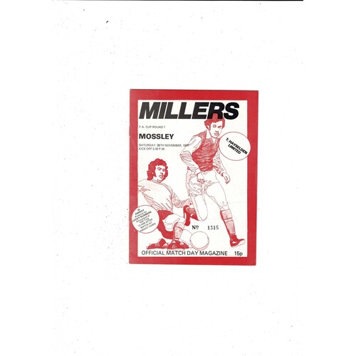 Rotherham v Mossley FA Cup Football Programme 1977/78