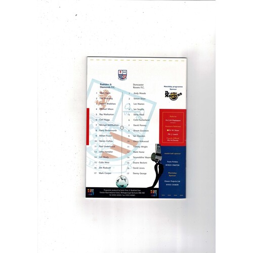 Rushden & Diamonds v Doncaster Rovers FA Cup Replay Football Programme 1998/99