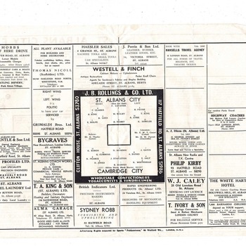 St. Albans City v Cambridge City FA Cup Football Programme 1961/62