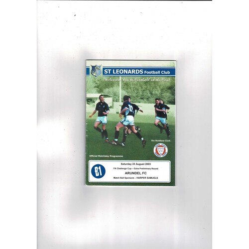 St. Leonards v Arundel FA Cup Football Programme 2003/04