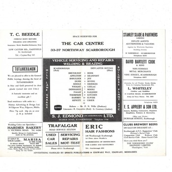 Scarborough v Doncaster Rovers FA Cup Football Programme 1972/73