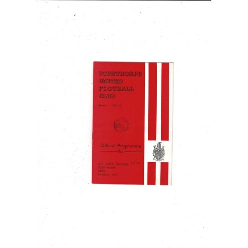 Scunthorpe United v Macclesfield Town FA Cup Replay Football Programme 1969/70