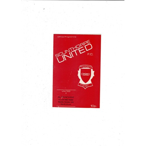 Scunthorpe United v Altrincham FA Cup Football Programme 1974/75
