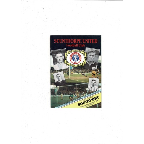 Scunthorpe United v Southport FA Cup Football Programme 1986/87