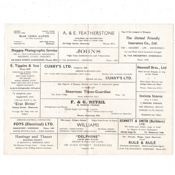 Sheppy United v Margate Town FA Cup Football Programme 1968/69