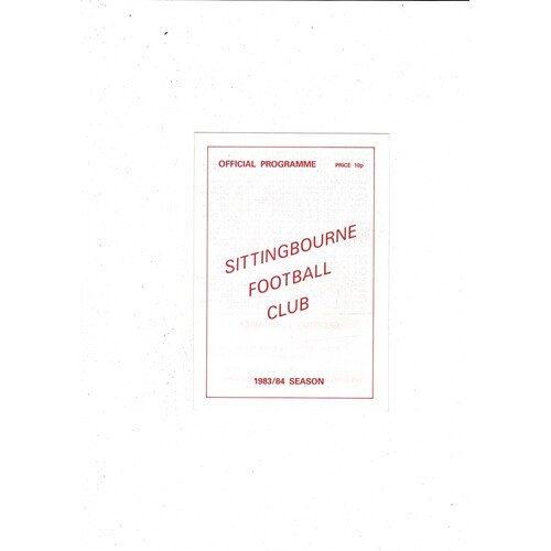Sittingbourne v Three Bridges FA Cup Football Programme 1983/84