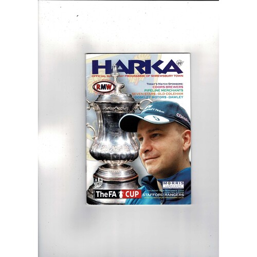 Shrewsbury Town v Stafford Rangers FA Cup Football Programme 2002/03