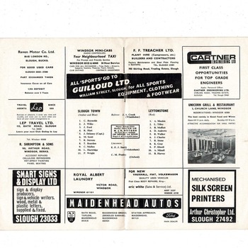 Slough Town v Leytonstone FA Cup Football Programme 1967/68