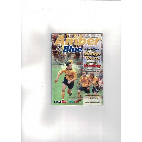 Slough Town v Yeading FA Cup Football Programme + Press Cuttings 2004/05
