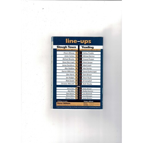 Slough Town v Yeading FA Cup Football Programme + Press Cuttings 2004/05