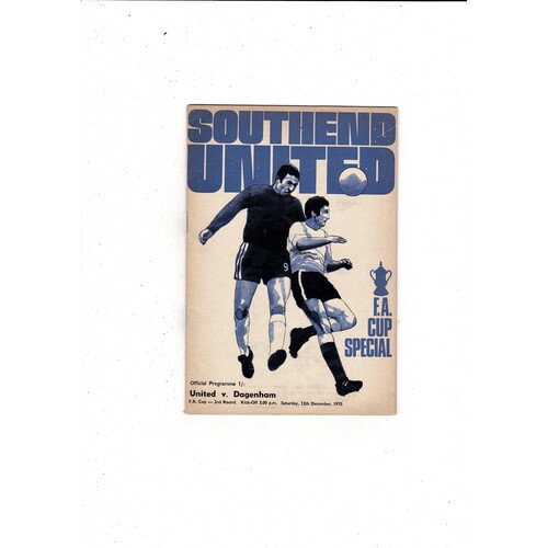 Southend United v Dagenham FA Cup Football Programme 1970/71