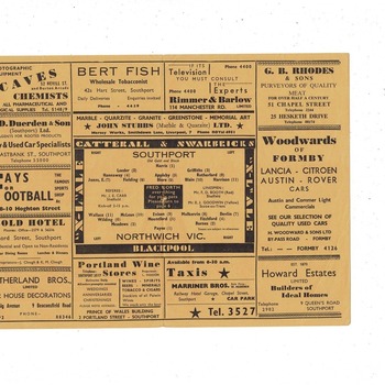 Southport v Northwich Victoria FA Cup Football Programme 1961/62