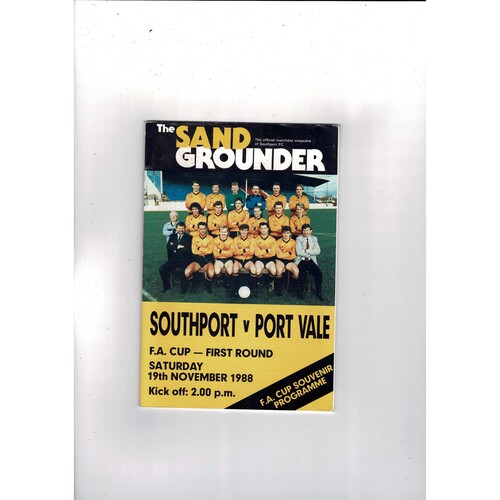 Southport v Port Vale FA Cup Football Programme 1988/89