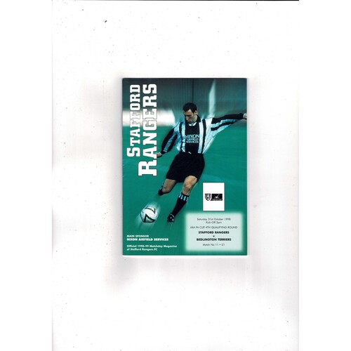 Stafford Rangers v Bedlington Terriers FA Cup Football Programme 1998/99