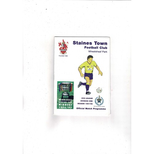 Staines Town v Margate FA Cup Football Programme 1997/98