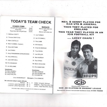 Staines Town v Margate FA Cup Football Programme 1997/98
