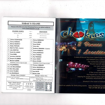 Staines Town v Croydon FA Cup Football Programme 2005/06