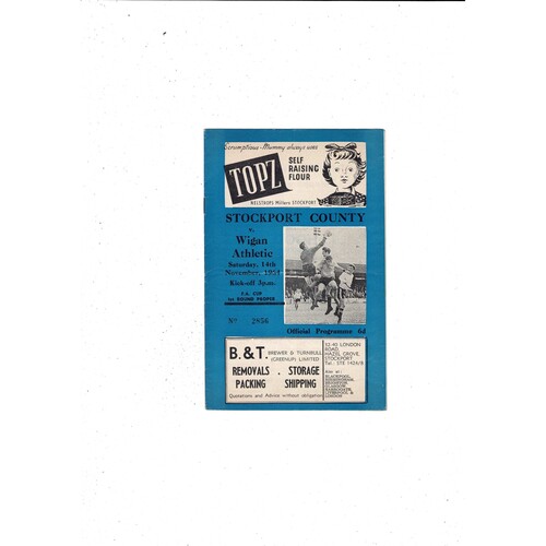 Stockport County v Wigan Athletic FA Cup Football Programme 1964/65