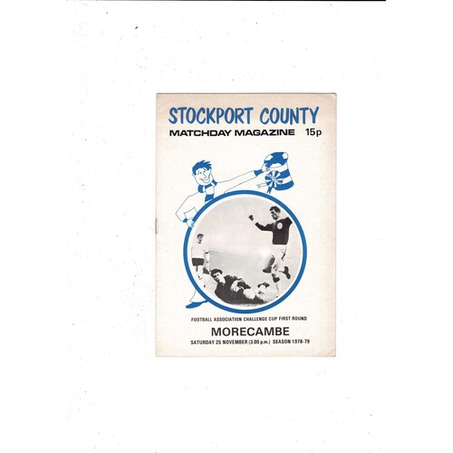 Stockport County v Morecambe FA Cup Football Programme 1978/79