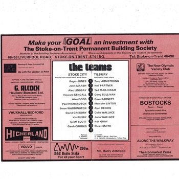 Stoke City v Tilbury FA Cup Football Programme 1977/78