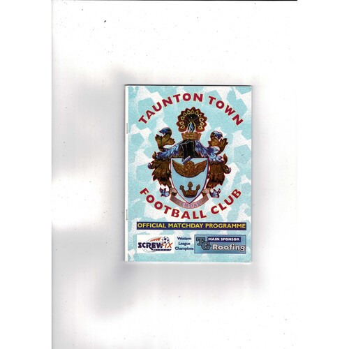 Taunton Town v Margate FA Cup Football Programme 1999/00