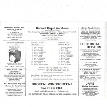 Tooting & Mitcham v Cambridge City FA Cup Football Programme 1977/78