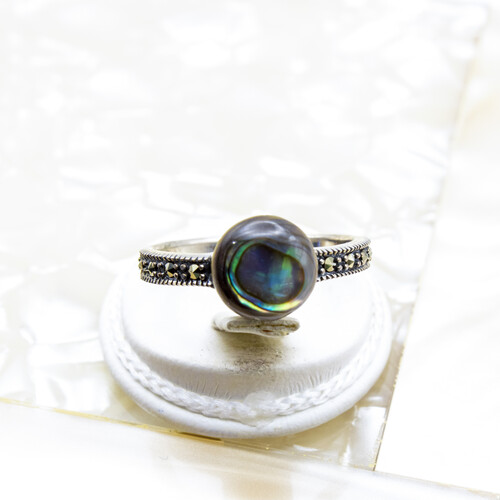 Abalone Shell Set on 925 Sterling Silver Ring