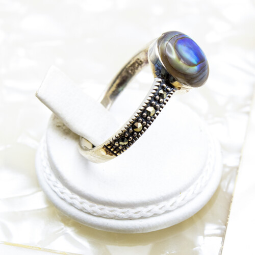 Abalone Shell Set on 925 Sterling Silver Ring